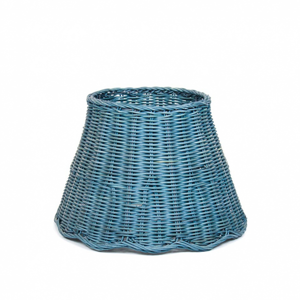 Rattan Lampshade (Scalloped in Aegean Teal)