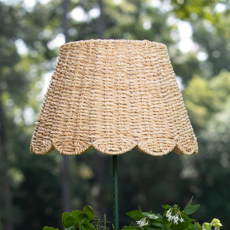 Scalloped Lampshade in Twisted Seagrass Ivory