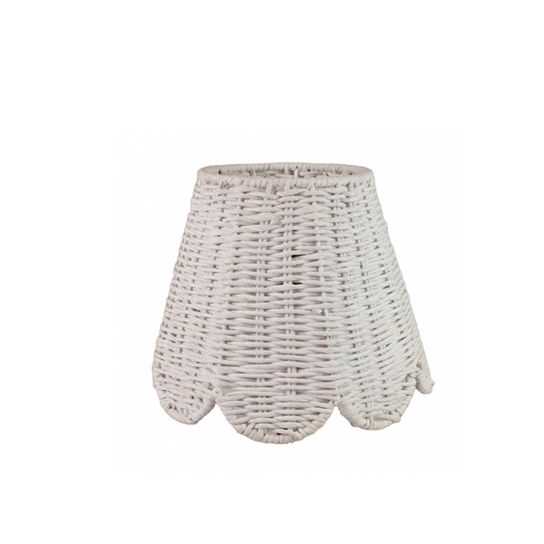 Twisted Rope Lampshade (Scalloped in White)